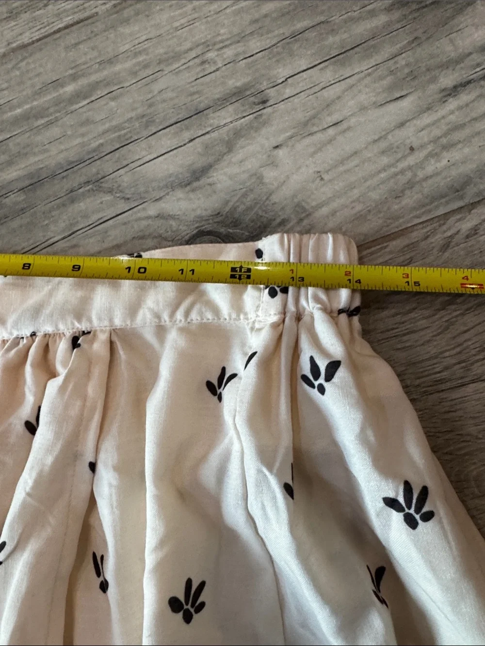 Tahari Cream and Black Botanical Print faux wrap Midi Skirt
